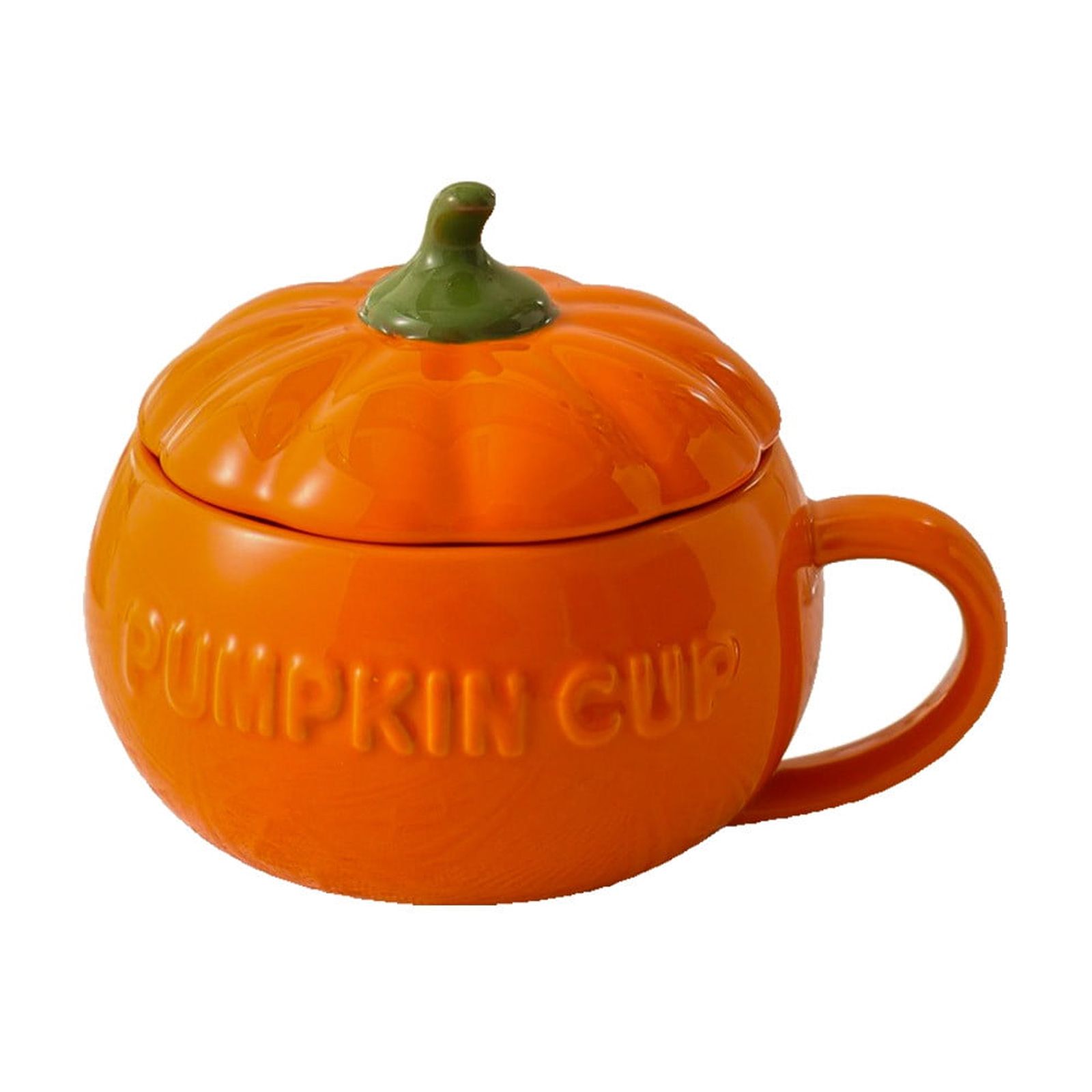 Harlier Orange Ceramic Pumpkin Soup Bowl with Lid, Pumpkin Soup Bowl, Ceramic Stew Pot Pumpkin Shape Storage Jar, Ceramic Pumpkin Dessert Bowl for Fashion Creative Tableware